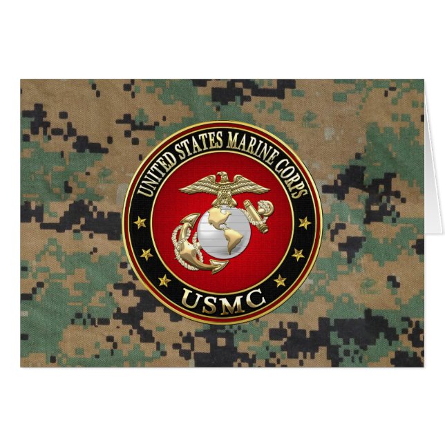 USMC EGA [Speciell utgåva] [3D] Hälsningskort (Framsidan Horizontal)