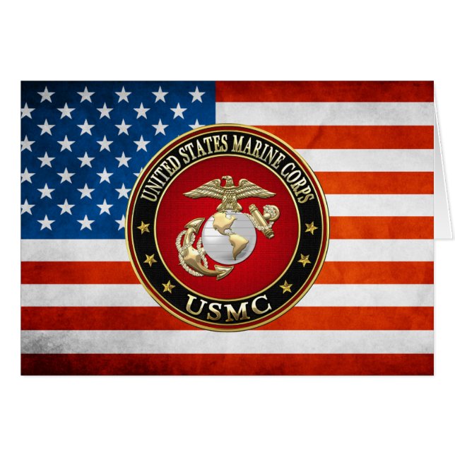 USMC EGA [Speciell utgåva] [3D] Hälsningskort (Framsidan Horizontal)