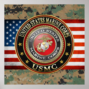 USMC Emblem [den speciella upplagan] [3D] Poster