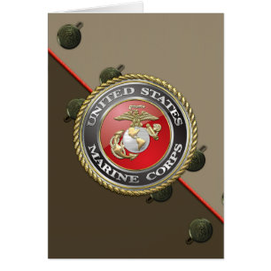 Usmc-Emblem & enhetligt [3D] Hälsningskort