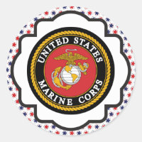 USMC Emblem med röd, vit och blå stjärnor