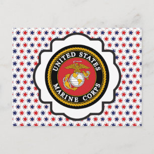 USMC Emblem med röd, vit och blå stjärnor Vykort