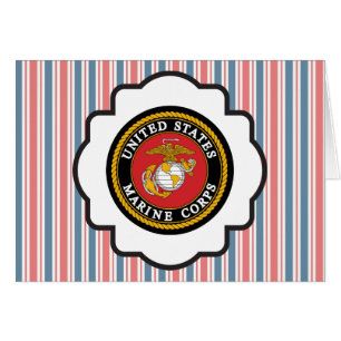 Usmc-Emblem med röda, vit- och blåttrandar Hälsningskort