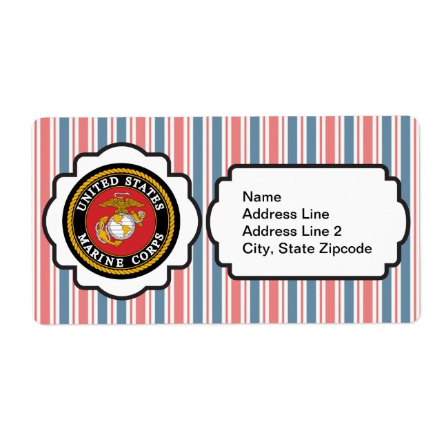 USMC Emblem med rött, vitt och blått Rand Fraktsedel (Framsidan)