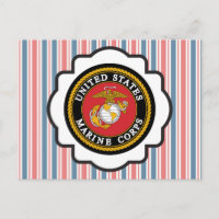 USMC Emblem med rött, vitt och blått Rand
