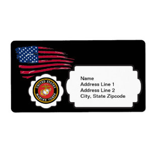 Usmc-Emblem med US-flagga Fraktsedel