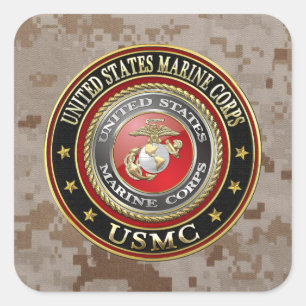 USMC Emblem [Speciell utgåva] [3D] Fyrkantigt Klistermärke