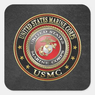 USMC Emblem [Speciell utgåva] [3D] Fyrkantigt Klistermärke