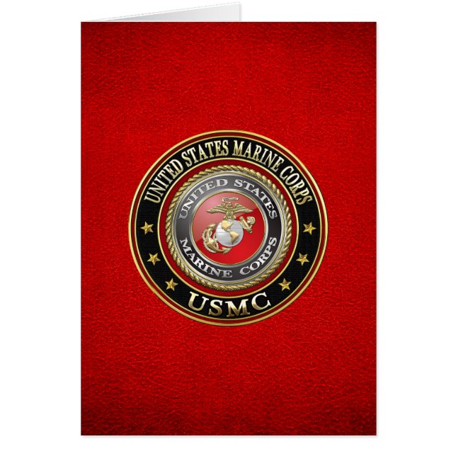 USMC Emblem [Speciell utgåva] [3D] Hälsningskort (Framsidan)