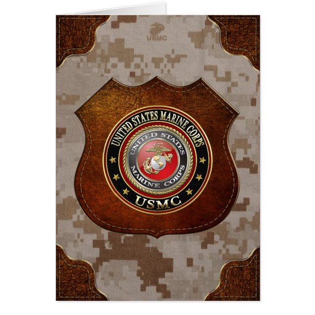 USMC Emblem [Speciell utgåva] [3D] Hälsningskort (Framsidan)