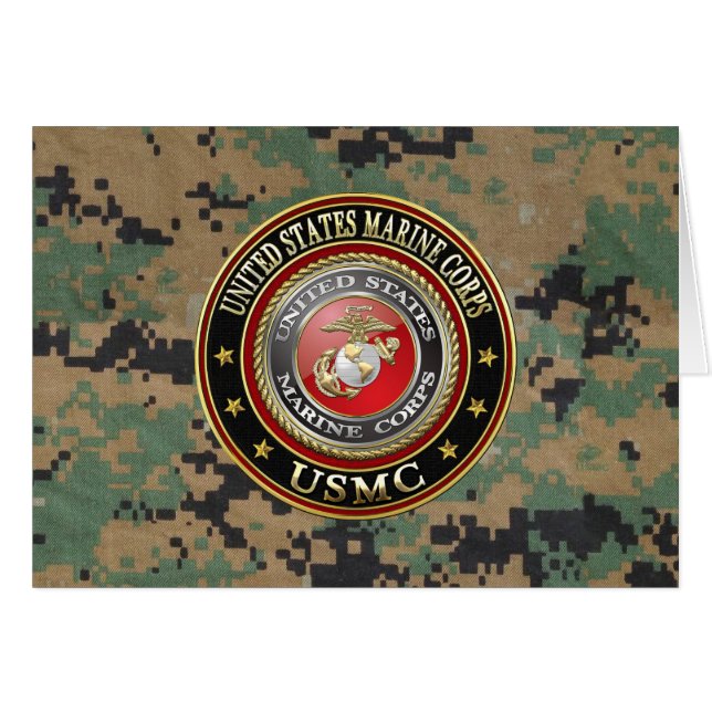 USMC Emblem [Speciell utgåva] [3D] Hälsningskort (Framsidan Horizontal)