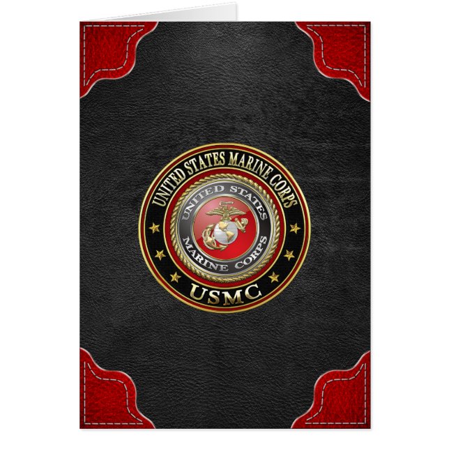 USMC Emblem [Speciell utgåva] [3D] Hälsningskort (Framsidan)