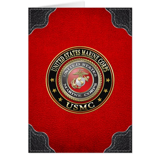 USMC Emblem [Speciell utgåva] [3D] Hälsningskort (Framsidan)