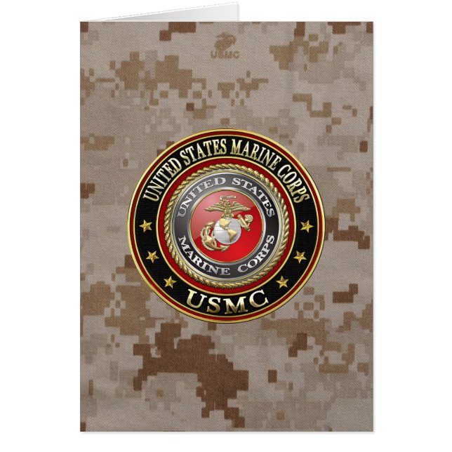 USMC Emblem [Speciell utgåva] [3D] Hälsningskort (Framsidan)