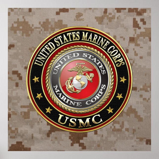 USMC Emblem [Speciell utgåva] [3D] Poster (Framsidan)
