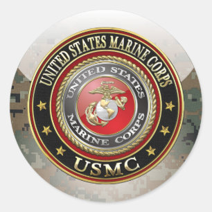 USMC Emblem [Speciell utgåva] [3D] Runt Klistermärke