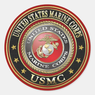 USMC Emblem [Speciell utgåva] [3D] Runt Klistermärke