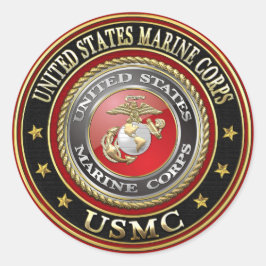 USMC Emblem [Speciell utgåva] [3D] Runt Klistermärke