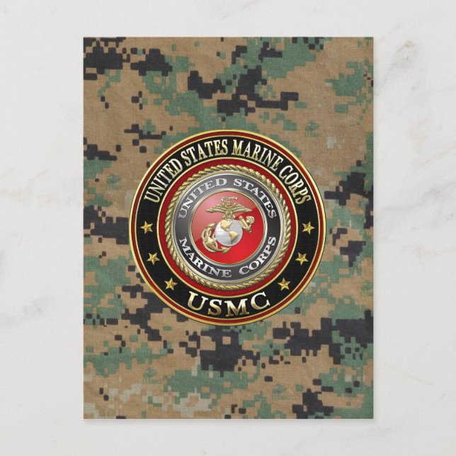 USMC Emblem [Speciell utgåva] [3D] Vykort (Framsida)