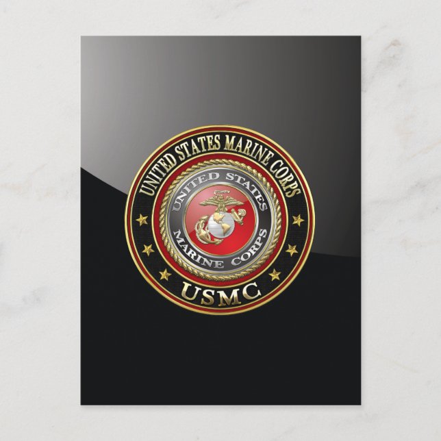 USMC Emblem [Speciell utgåva] [3D] Vykort (Framsida)