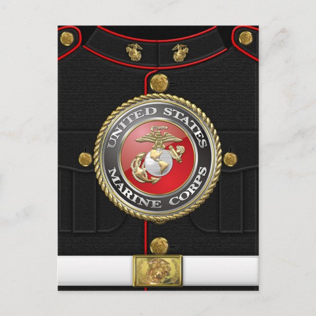 USMC Emblem & Uniform [3D] blir Vykort (Framsida)