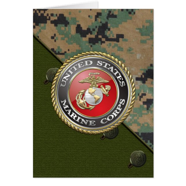 USMC Emblem & Uniform [3D] Hälsningskort (Framsidan)