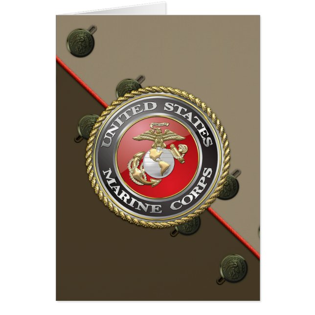 USMC Emblem & Uniform [3D] Hälsningskort (Framsidan)