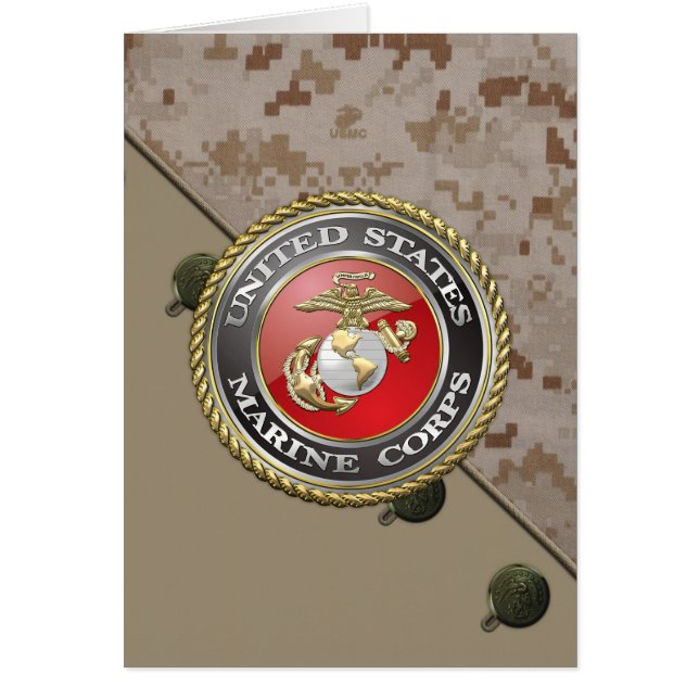 USMC Emblem & Uniform [3D] Hälsningskort (Framsidan)