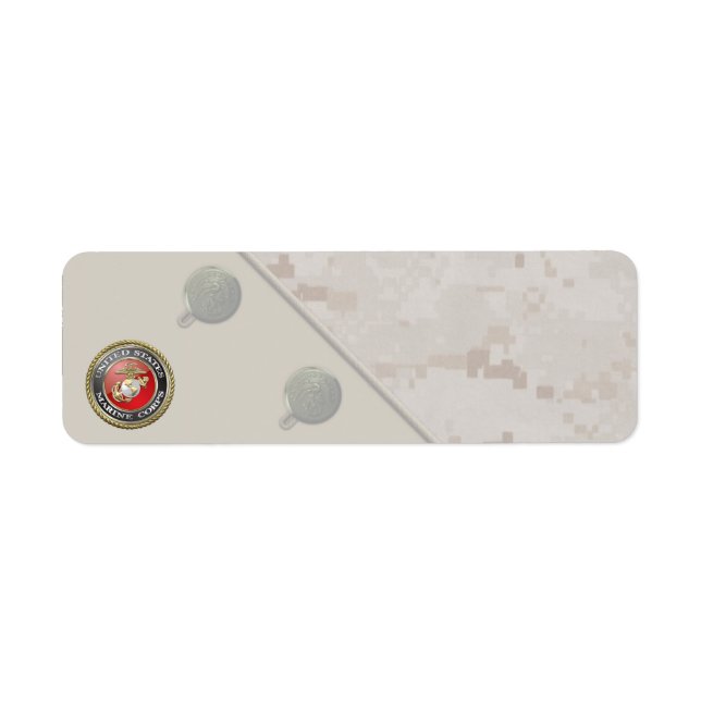 USMC Emblem & Uniform [3D] Returadress Etikett (Framsidan)