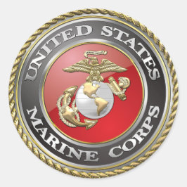 USMC Emblem & Uniform [3D] Runt Klistermärke