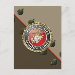 USMC Emblem & Uniform [3D] Vykort