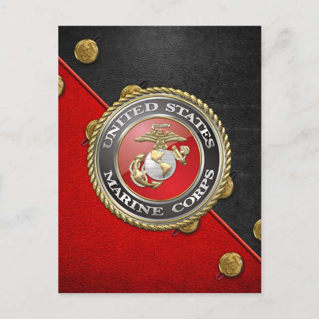USMC Emblem & Uniform [3D] Vykort (Framsida)