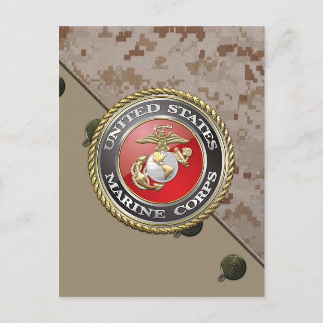 USMC Emblem & Uniform [3D] Vykort (Framsida)