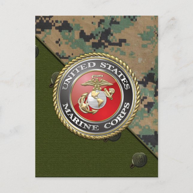 USMC Emblem & Uniform [3D] Vykort (Framsida)