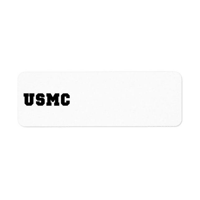 USMC [fet text] Returadress Etikett (Framsidan)