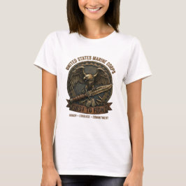 USMC First to Fight Eagle och Combat Knife Kvinnor T Shirt