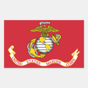 USMC-Flagga Rektangulärt Klistermärke