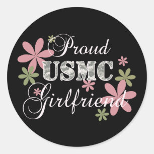 Usmc-flickvän [fl-camo] runt klistermärke