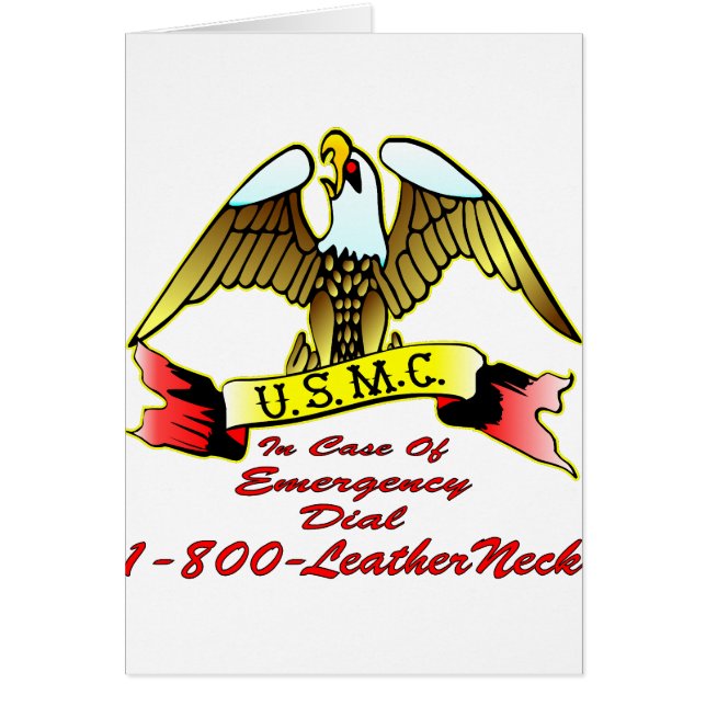 USMC Fodral i Akut-dial 1-800-LeatherNeck Hälsningskort (Framsidan)
