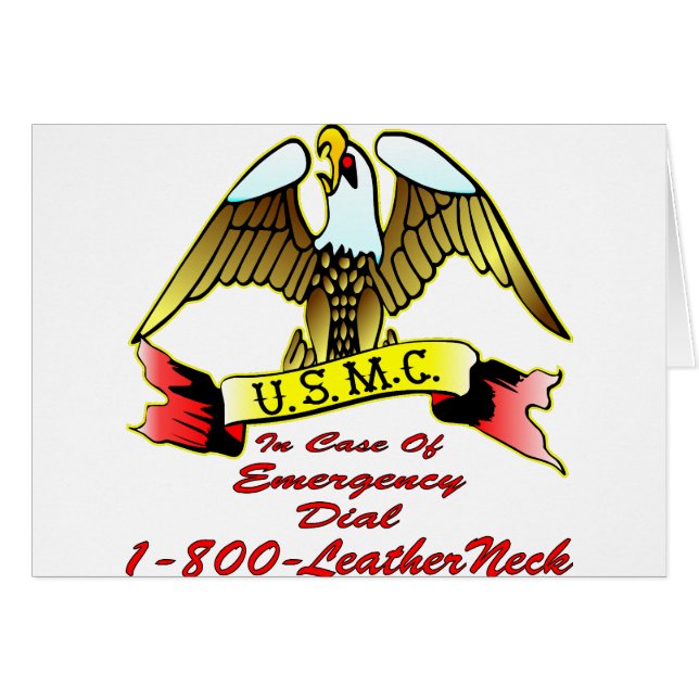 USMC Fodral i Akut-dial 1-800-LeatherNeck Hälsningskort (Framsidan Horizontal)