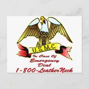 USMC Fodral i Akut-dial 1-800-LeatherNeck Vykort