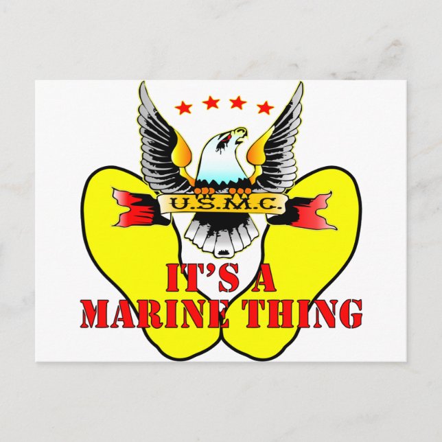 USMC Gula Fotspår Det Är En Marin Sak Vykort (Framsida)