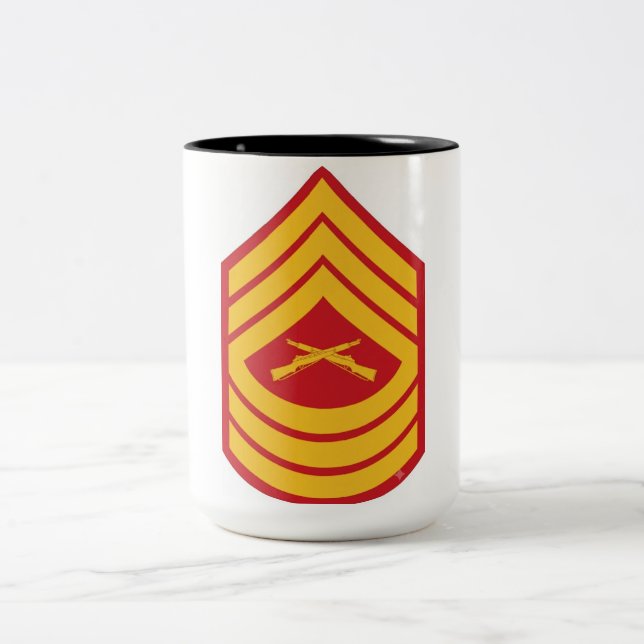 USMC Gunnery Sergeant Rang Militär Kaffe Mugg (Center)