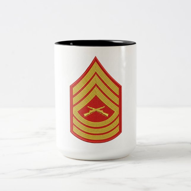 USMC Gunnery Sergeant Rang Militär Kaffemugg (Center)