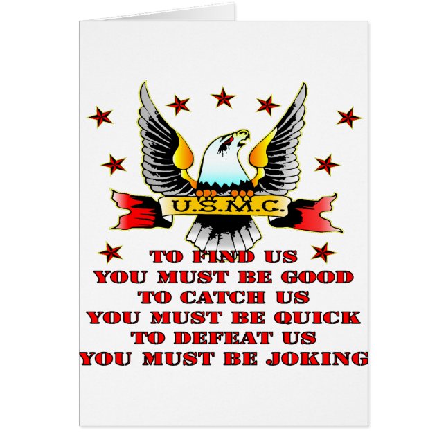 USMC hittar oss att fånga oss och försvara oss som Hälsningskort (Framsidan)