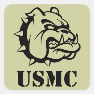 Usmc-hund Fyrkantigt Klistermärke