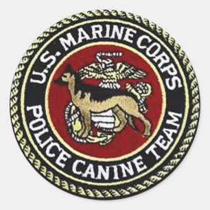 USMC HUND TEAM RUNT KLISTERMÄRKE