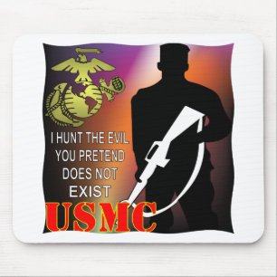 USMC jagar jag ondskan som dig, finns Pretend inte Musmatta
