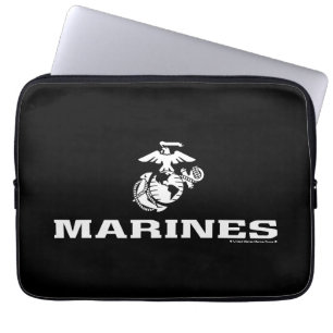 USMC-Logotyp staplad - vit Laptop Fodral