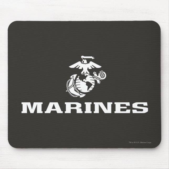 USMC-Logotyp staplad - vit Musmatta (Framsidan)